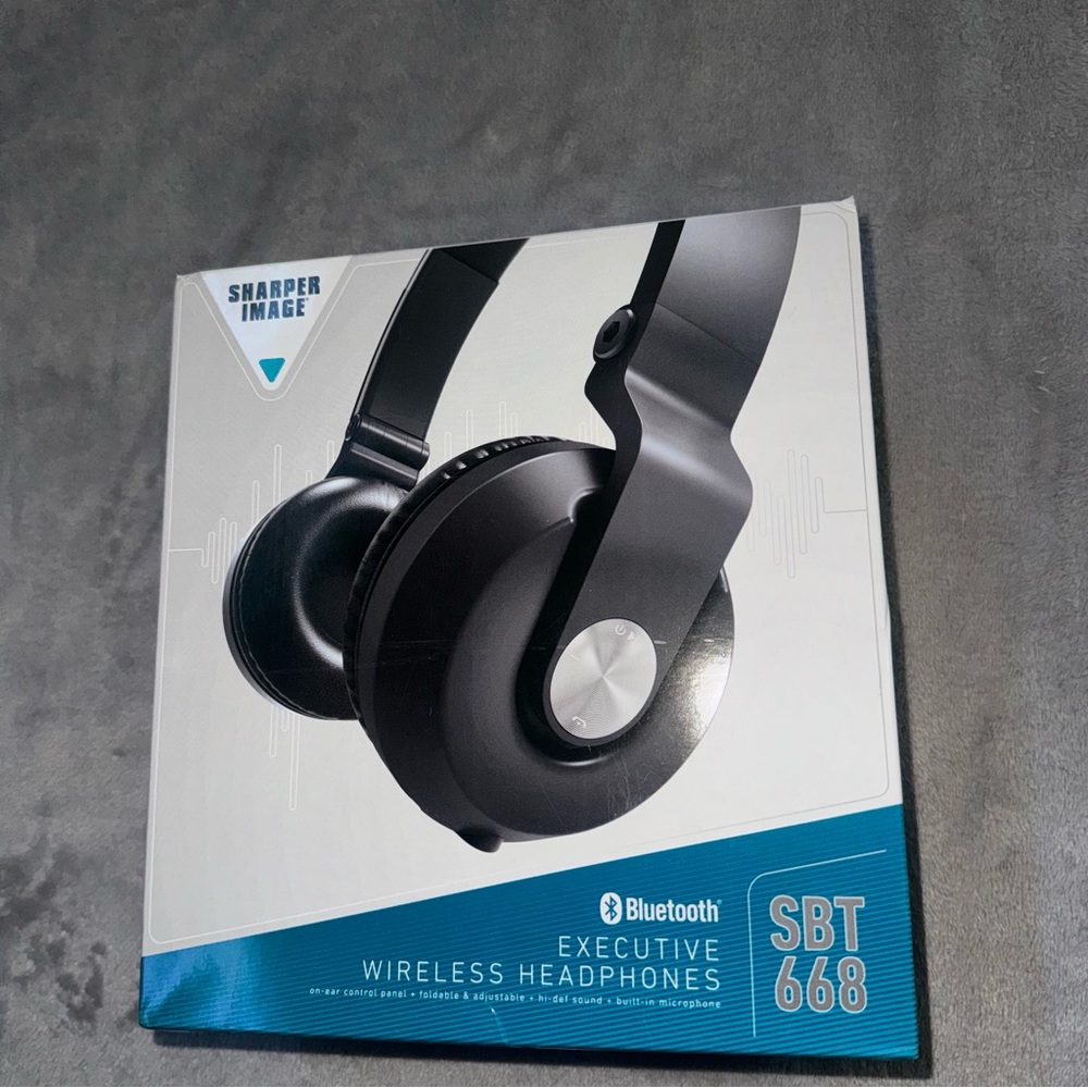 Sharper Image Black SBT668 Bluetooth Executive Wireless Headphones